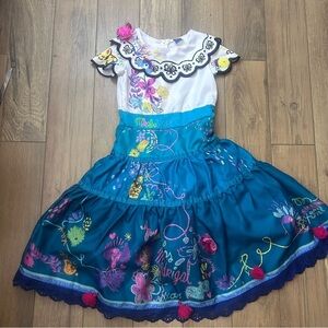 Disney Mirabel Encanto Costume Dress Size 4T -6X Small Girls Dress Embroidered